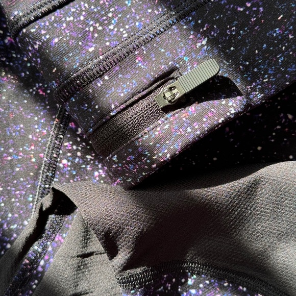 Black and Purple Speckled Cosmic Activewear Leggings - Picture 1 of 8